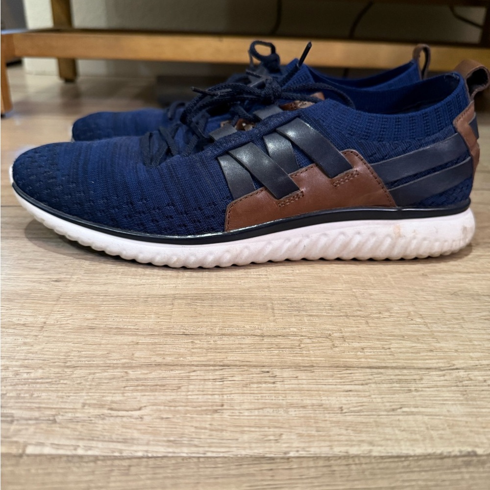 Cole Haan Blue and Brown Slip-On Sneakers